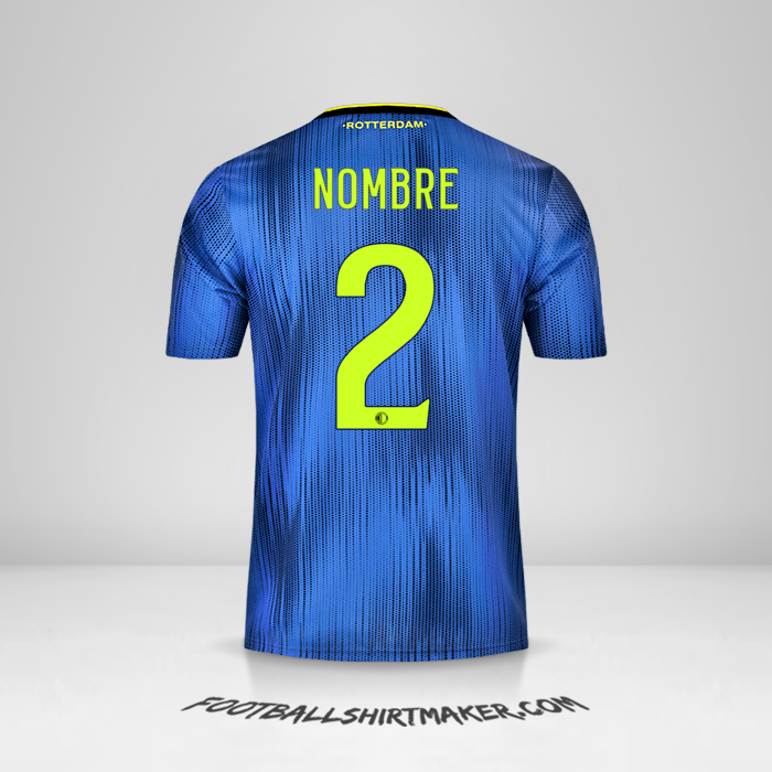 Jersey Feyenoord Rotterdam 2019/20 Visita -  nombre - 2