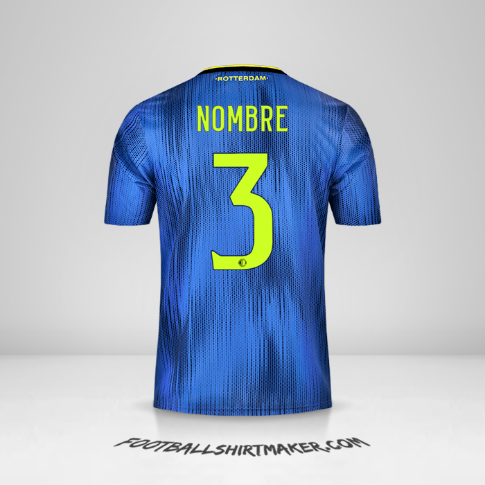 Jersey Feyenoord Rotterdam 2019/20 Visita -  nombre - 3