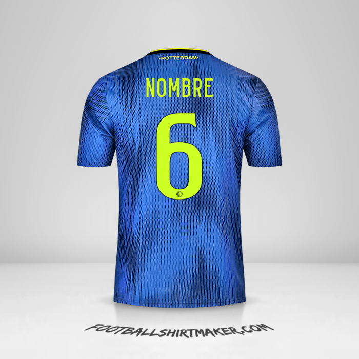 Jersey Feyenoord Rotterdam 2019/20 Visita -  nombre - 6