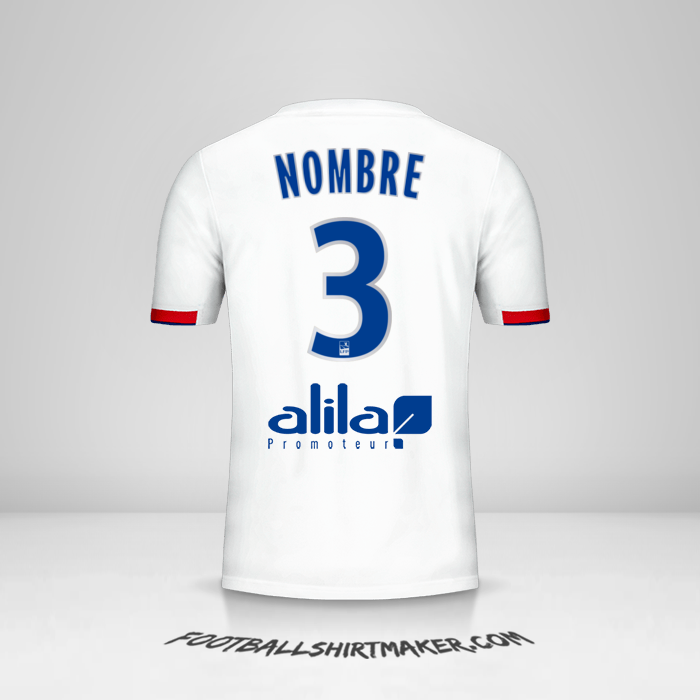 Jersey Olympique Lyon 2019/20 -  nombre - 3