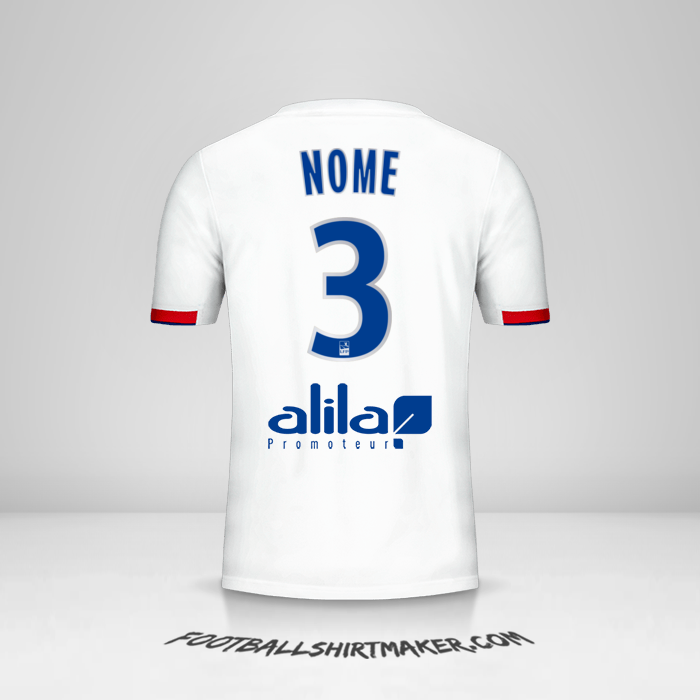Camisola Olympique Lyon 2019/20 -  nome - 3