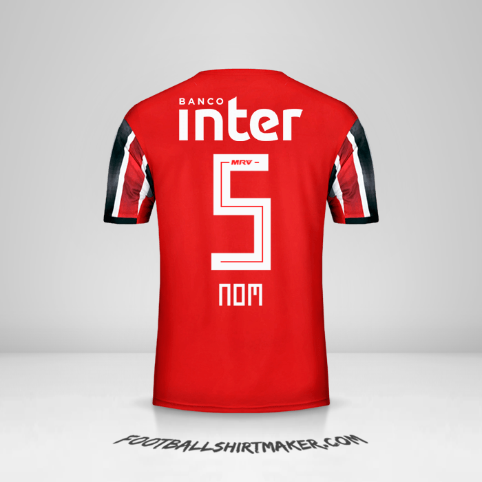 Maillot Sao Paulo FC 2019/20 Extérieur -  nom - 5