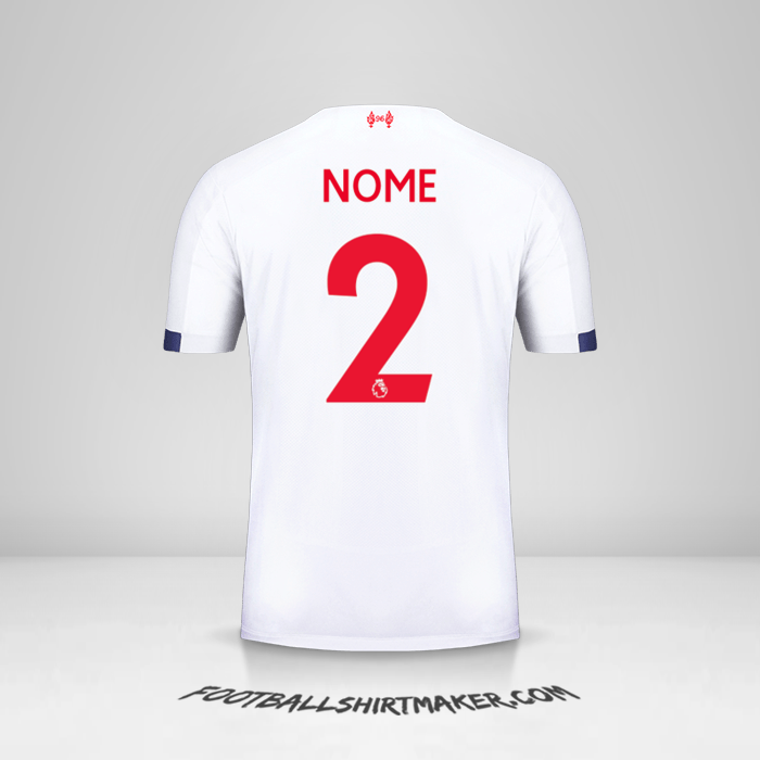 Maglia Liverpool FC 2019/20 Seconda -  nome - 2