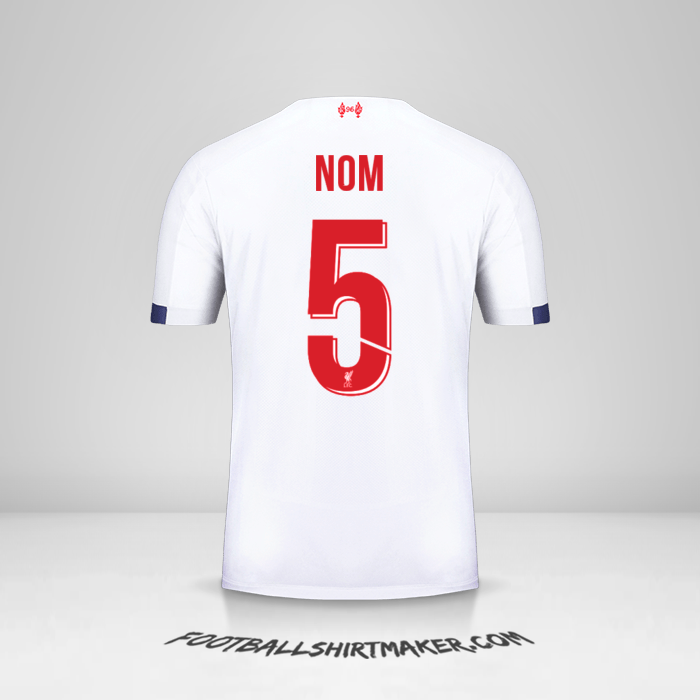 Maillot Liverpool FC Cup 2019/20 Extérieur -  nom - 5