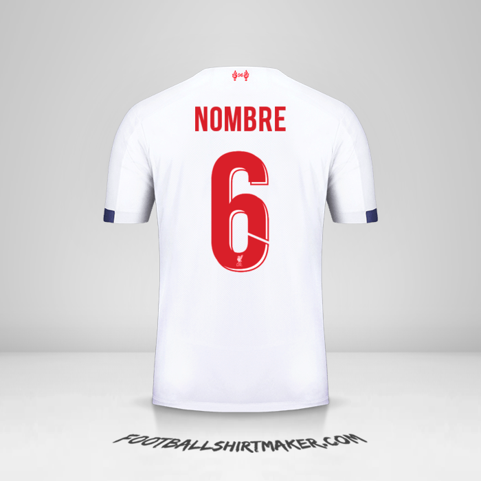 Jersey Liverpool FC Cup 2019/20 Visita -  nombre - 6
