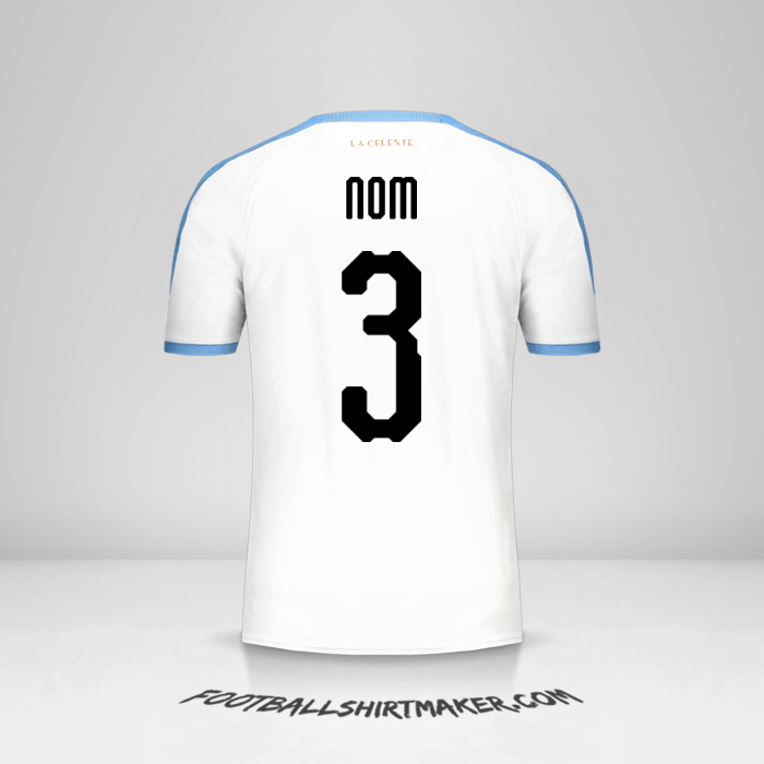 Maillot Uruguay Copa América 2019 Extérieur -  nom - 3
