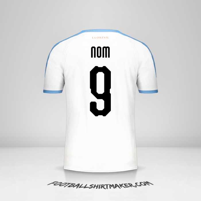 Maillot Uruguay Copa América 2019 Extérieur -  nom - 9