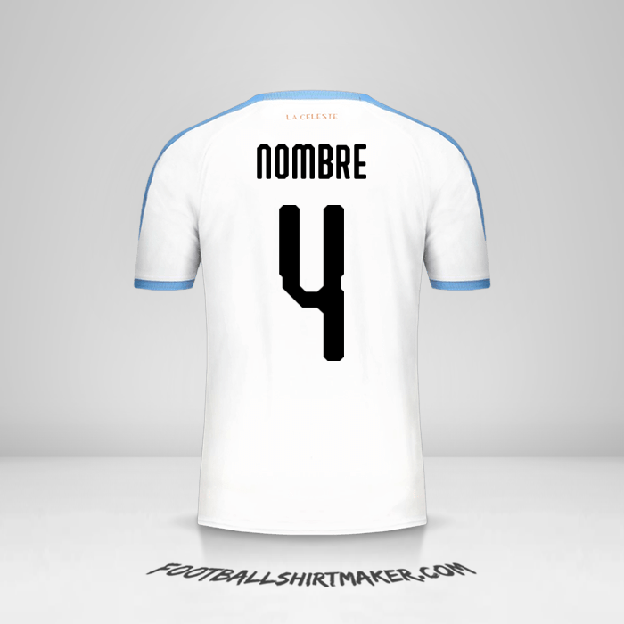 Jersey Uruguay Copa América 2019 Visita -  nombre - 4