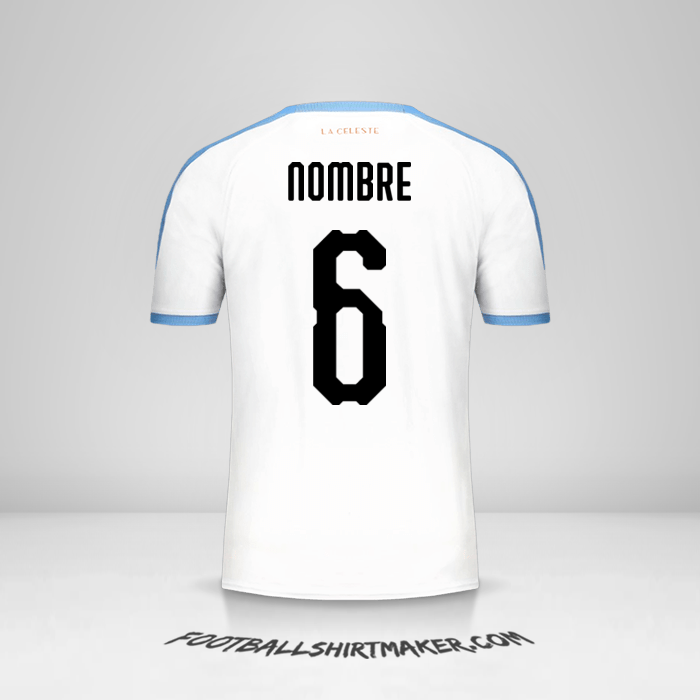 Jersey Uruguay Copa América 2019 Visita -  nombre - 6