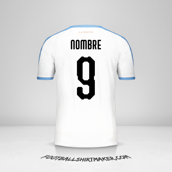 Jersey Uruguay Copa América 2019 Visita -  nombre - 9