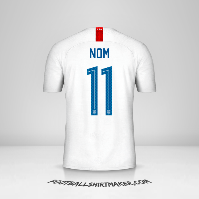 Maillot États-Unis 2018 -  nom - 11