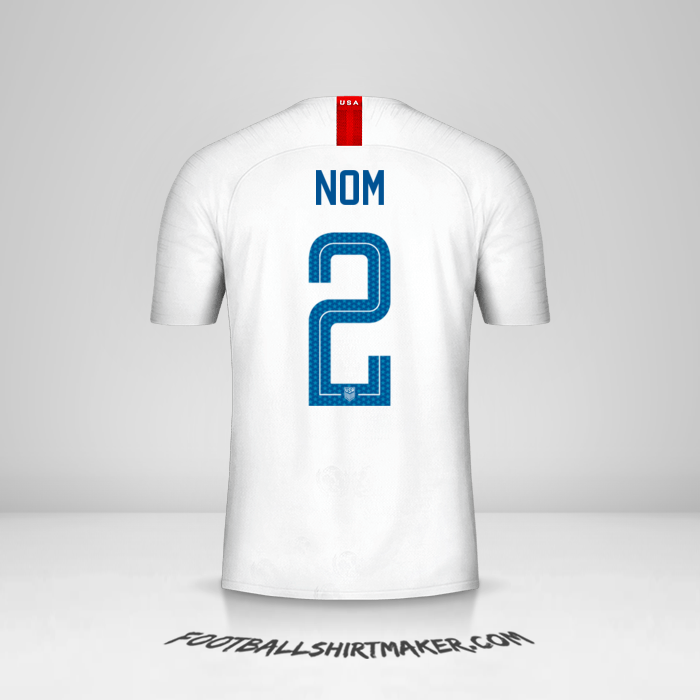 Maillot États-Unis 2018 -  nom - 2
