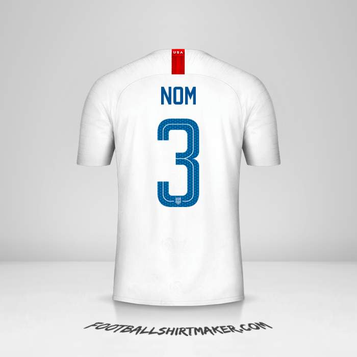 Maillot États-Unis 2018 -  nom - 3