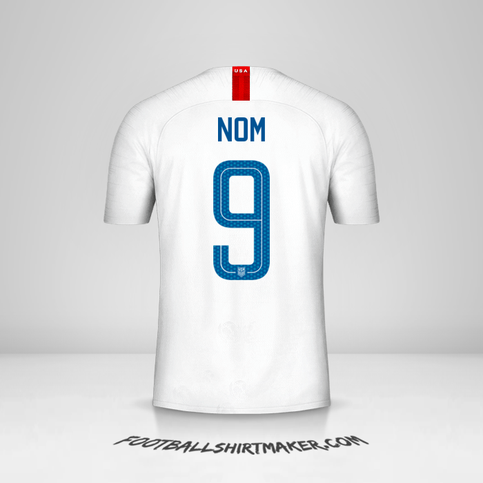 Maillot États-Unis 2018 -  nom - 9