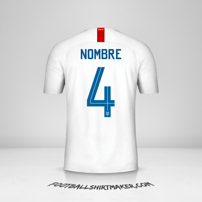 Jersey Estados Unidos 2018 -  nombre - 4