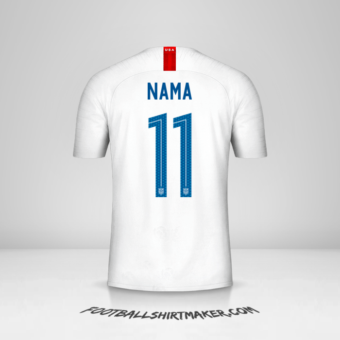 Jersey Amerika Serikat 2018 -  nama - 11