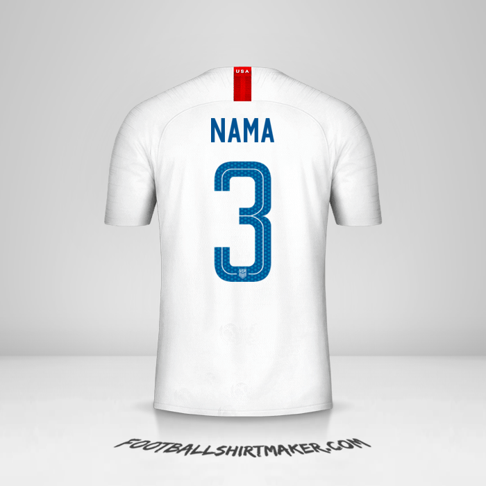 Jersey Amerika Serikat 2018 -  nama - 3