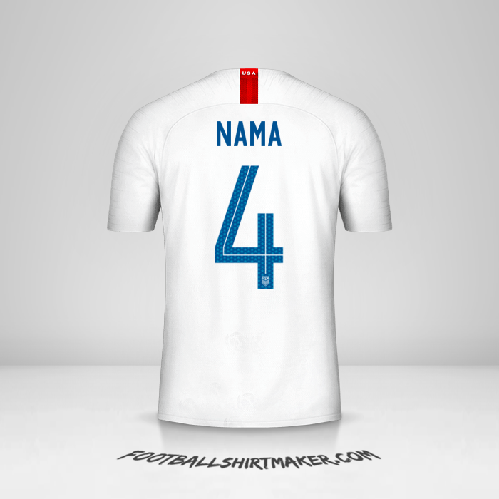 Jersey Amerika Serikat 2018 -  nama - 4