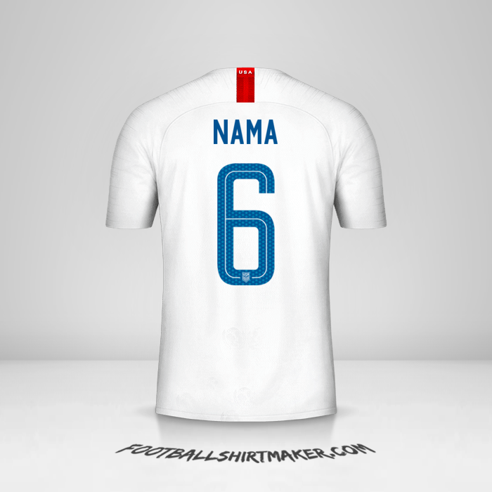 Jersey Amerika Serikat 2018 -  nama - 6