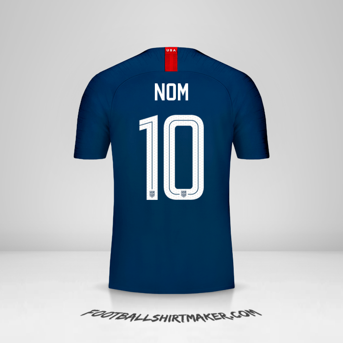 Maillot États-Unis 2018 Extérieur -  nom - 10