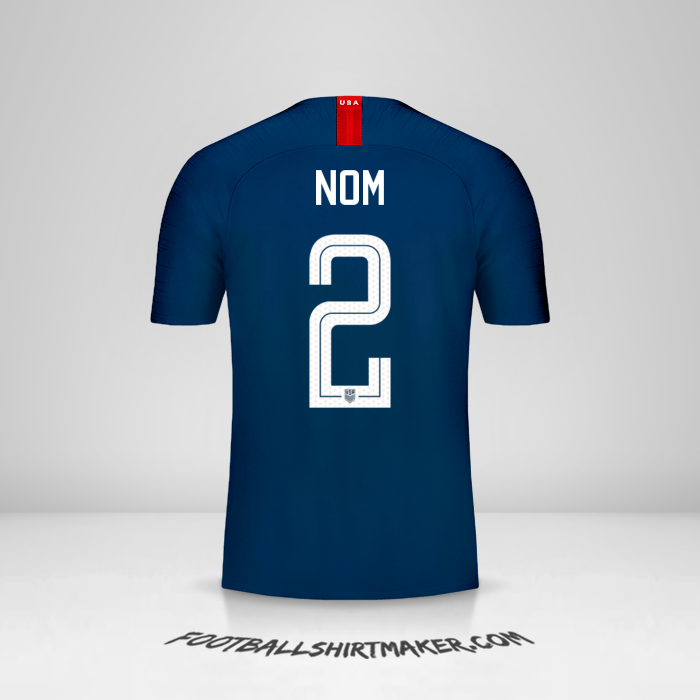 Maillot États-Unis 2018 Extérieur -  nom - 2