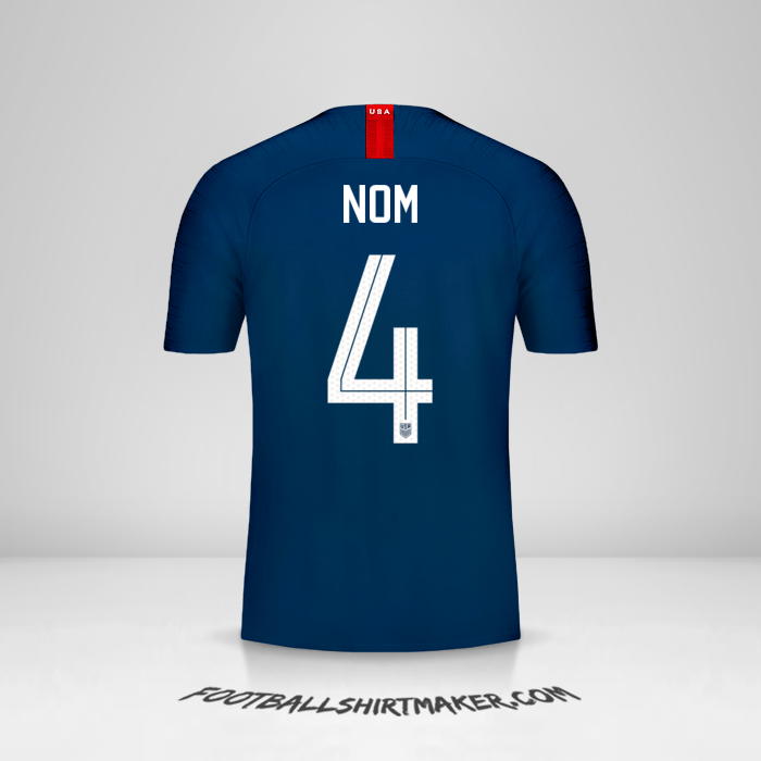 Maillot États-Unis 2018 Extérieur -  nom - 4