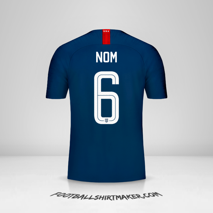 Maillot États-Unis 2018 Extérieur -  nom - 6