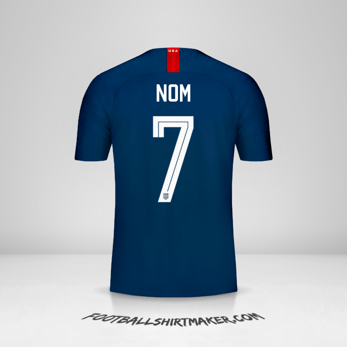 Maillot États-Unis 2018 Extérieur -  nom - 7