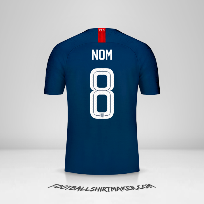 Maillot États-Unis 2018 Extérieur -  nom - 8
