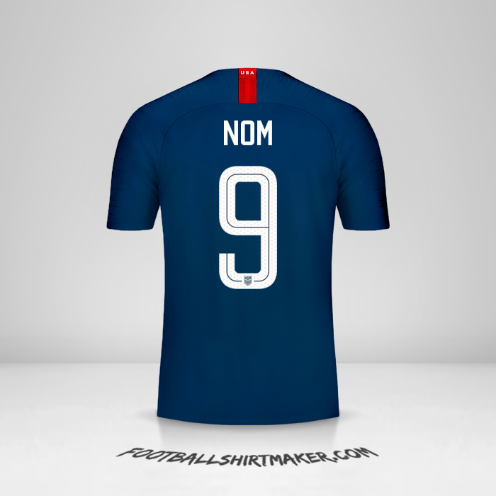Maillot États-Unis 2018 Extérieur -  nom - 9