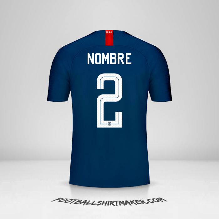 Camiseta Estados Unidos 2018 Visita -  nombre - 2