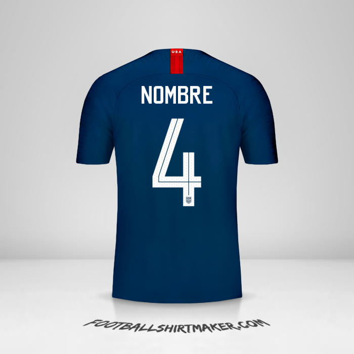 Camiseta Estados Unidos 2018 Visita -  nombre - 4