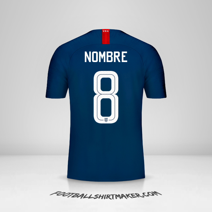 Camiseta Estados Unidos 2018 Visita -  nombre - 8