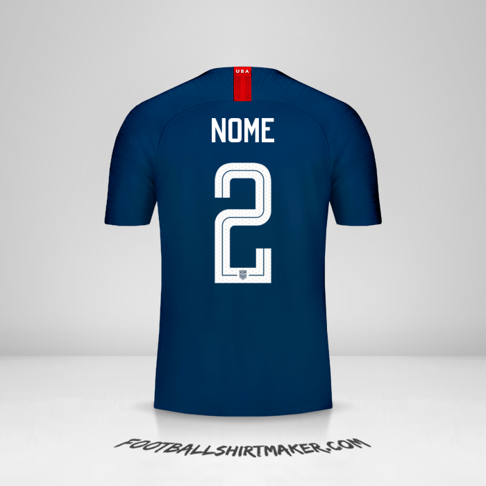 Camisola Estados Unidos 2018 Alternativa -  nome - 2