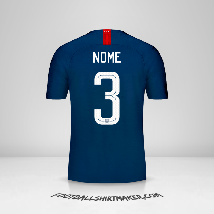 Maglia Stati Uniti 2018 Seconda -  nome - 3