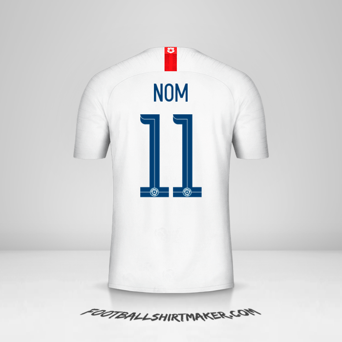 Maillot Chili 2018/19 Extérieur -  nom - 11