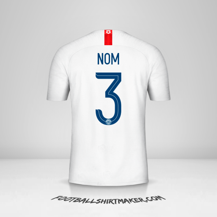 Maillot Chili 2018/19 Extérieur -  nom - 3