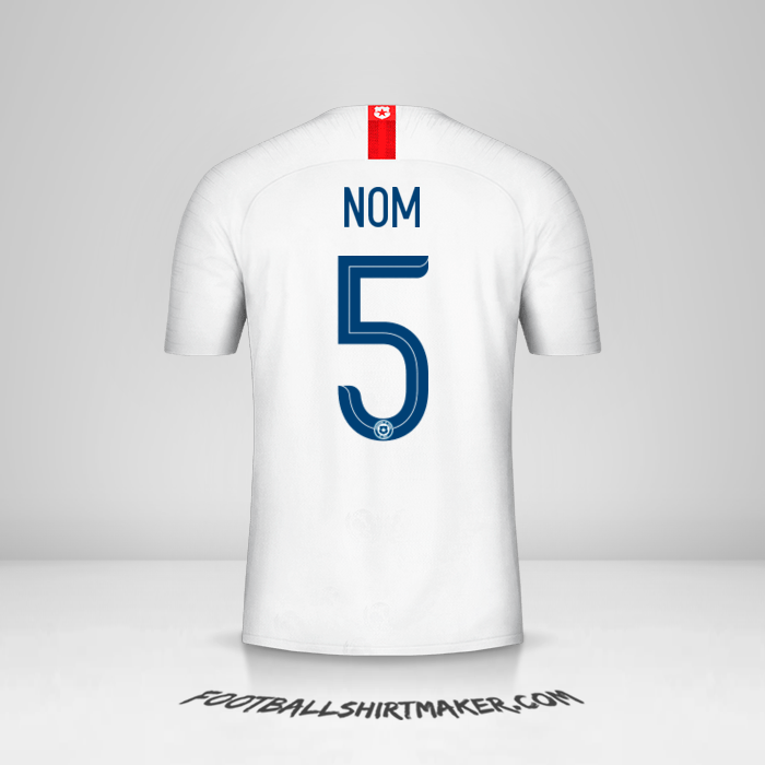 Maillot Chili 2018/19 Extérieur -  nom - 5