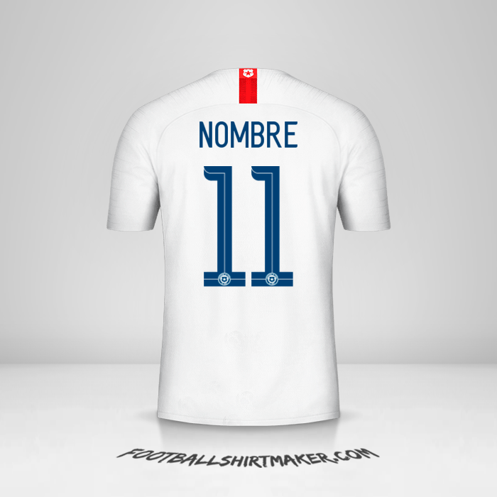 Camiseta Chile 2018/19 Visita -  nombre - 11