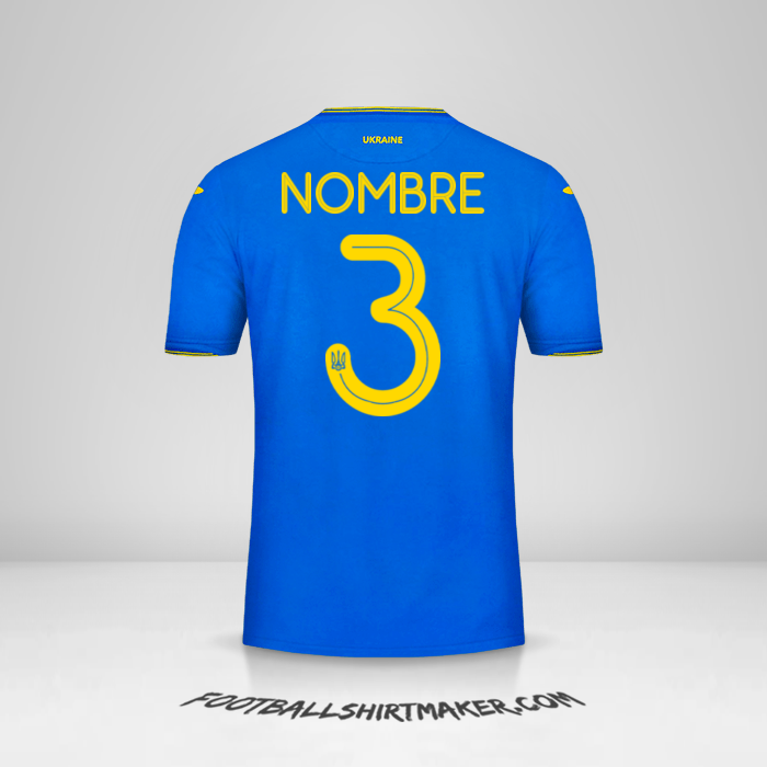 Jersey Ucrania 2018/19 Visita -  nombre - 3