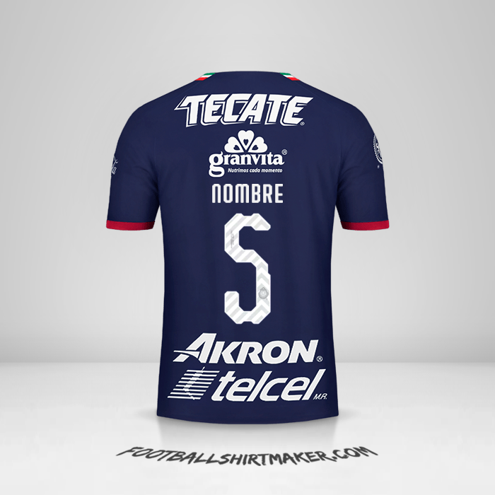 Camiseta Guadalajara 2018/19 Tercera -  nombre - 5