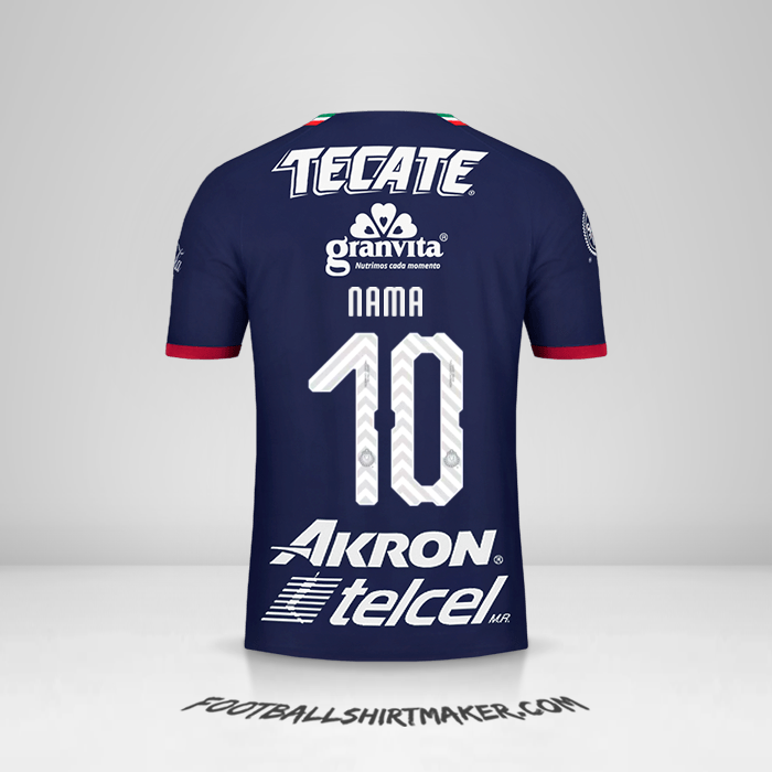 Jersey Guadalajara 2018/19 Ketiga -  nama - 10