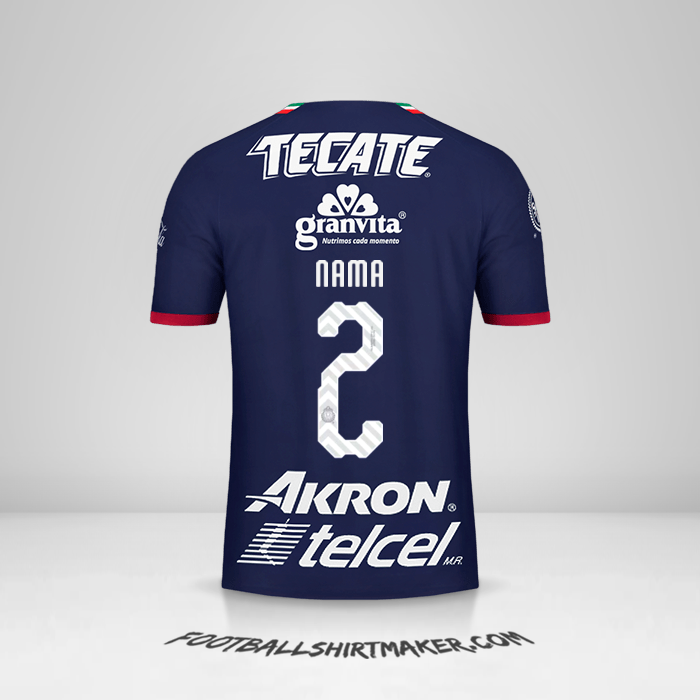 Jersey Guadalajara 2018/19 Ketiga -  nama - 2