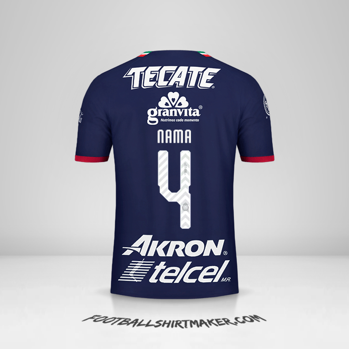 Jersey Guadalajara 2018/19 Ketiga -  nama - 4