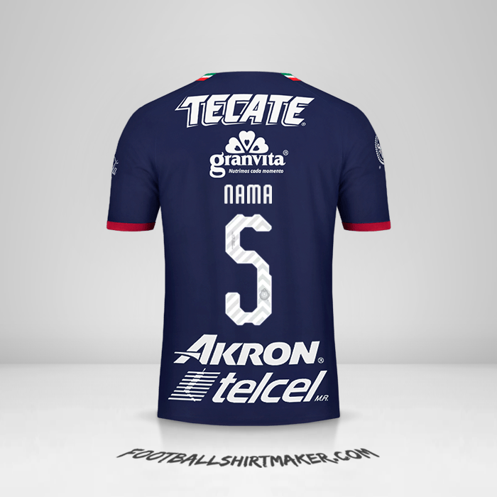 Jersey Guadalajara 2018/19 Ketiga -  nama - 5