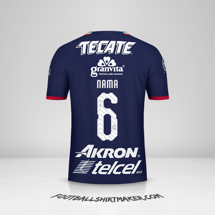 Jersey Guadalajara 2018/19 Ketiga -  nama - 6