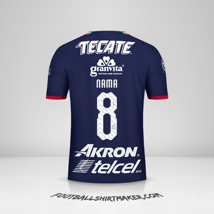 Jersey Guadalajara 2018/19 Ketiga -  nama - 8
