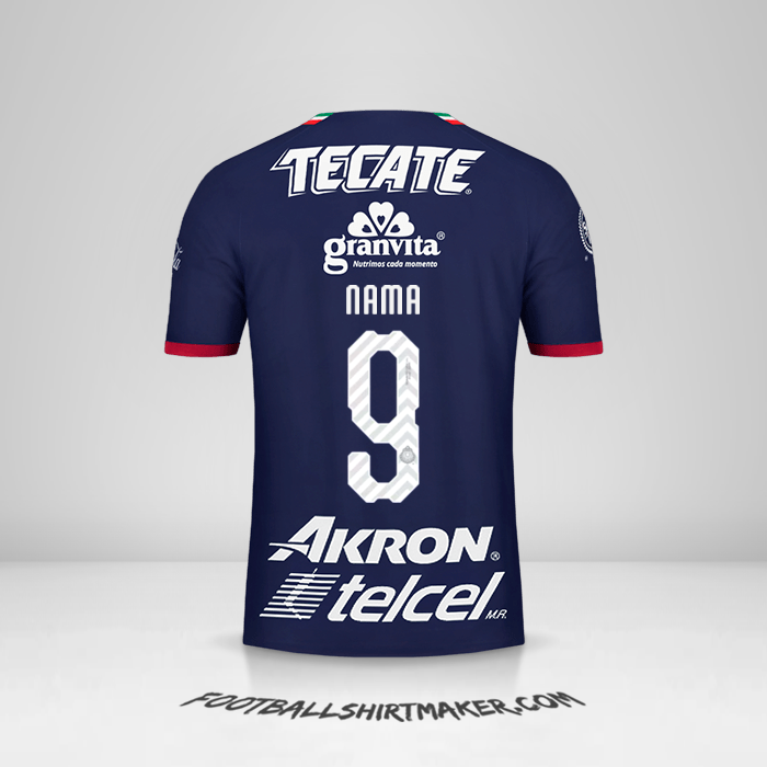 Jersey Guadalajara 2018/19 Ketiga -  nama - 9
