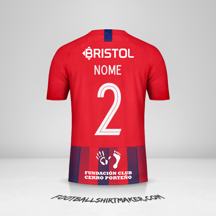 Camisola Club Cerro Porteño Libertadores 2019 -  nome - 2