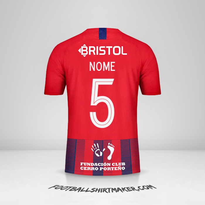 Camisola Club Cerro Porteño Libertadores 2019 -  nome - 5